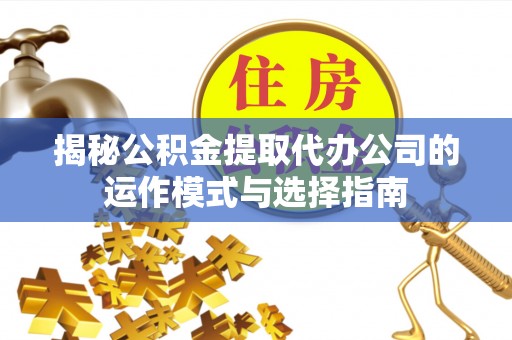 嘉陵揭秘公积金提取代办公司的运作模式与选择指南