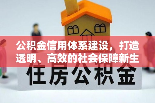 嘉陵公积金信用体系建设，打造透明、高效的社会保障新生态
