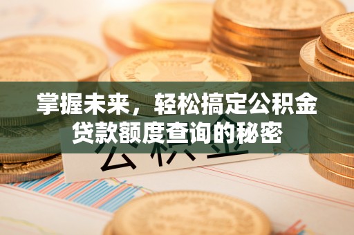 嘉陵掌握未来，轻松搞定公积金贷款额度查询的秘密