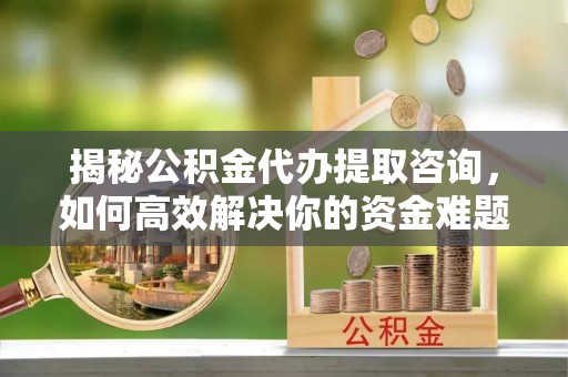 嘉陵揭秘公积金代办提取咨询，如何高效解决你的资金难题
