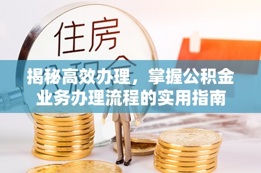 嘉陵揭秘高效办理，掌握公积金业务办理流程的实用指南