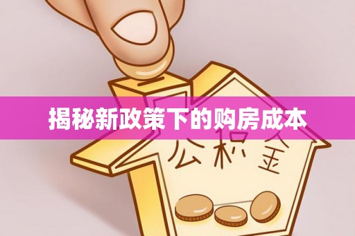 嘉陵揭秘新政策下的购房成本