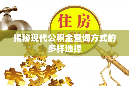 嘉陵揭秘现代公积金查询方式的多样选择
