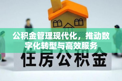 嘉陵公积金管理现代化，推动数字化转型与高效服务