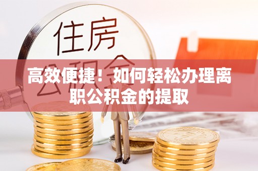 嘉陵高效便捷！如何轻松办理离职公积金的提取