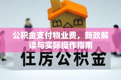 嘉陵公积金支付物业费，新政解读与实际操作指南