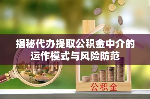 嘉陵揭秘代办提取公积金中介的运作模式与风险防范